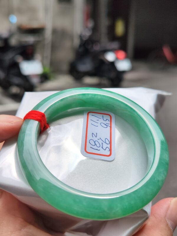 天然緬甸玉A貨 滿陽綠正圈手鐲
