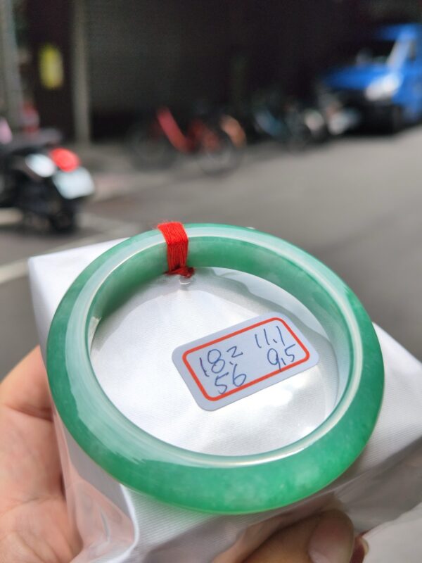 天然緬甸玉A貨 滿陽綠正圈手鐲