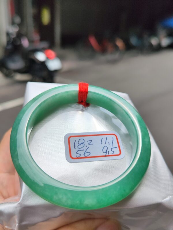 天然緬甸玉A貨 滿陽綠正圈手鐲