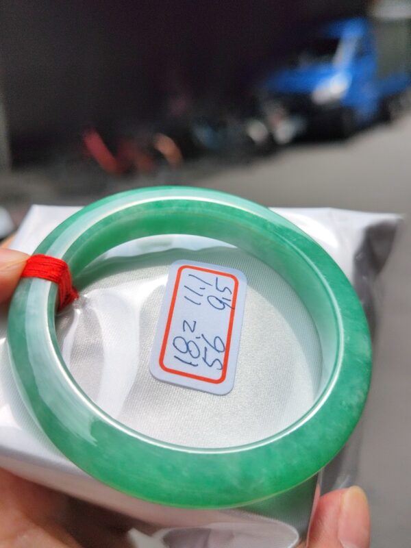 天然緬甸玉A貨 滿陽綠正圈手鐲