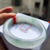 天然緬甸玉A貨 放光玻璃種飄綠花正圈厚庄手鐲