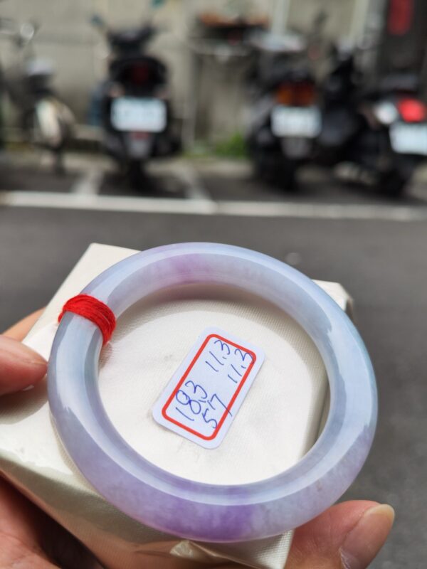 天然緬甸玉A貨 濃豔紫羅蘭正圈圓骨手鐲