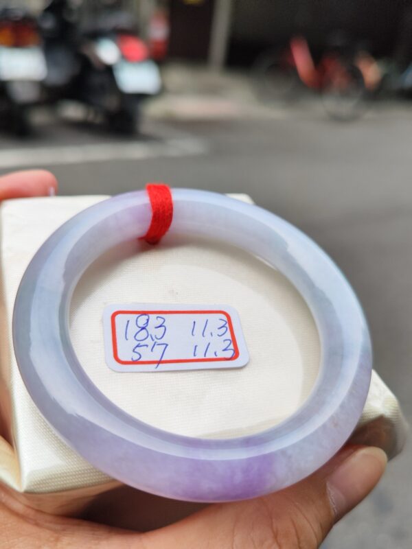 天然緬甸玉A貨 濃豔紫羅蘭正圈圓骨手鐲