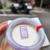天然緬甸玉A貨 濃豔紫羅蘭正圈圓骨手鐲