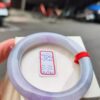 天然緬甸玉A貨 濃豔紫羅蘭正圈圓骨手鐲
