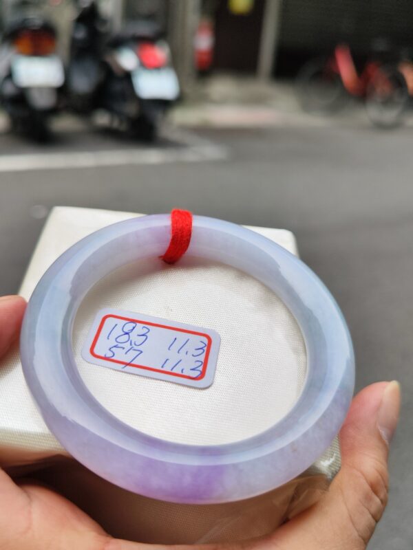 天然緬甸玉A貨 濃豔紫羅蘭正圈圓骨手鐲