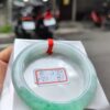 天然緬甸玉A貨 飄綠花正圈厚庄手鐲