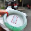 天然緬甸玉A貨 飄綠花正圈厚庄手鐲