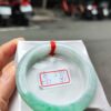 天然緬甸玉A貨 飄綠花正圈厚庄手鐲