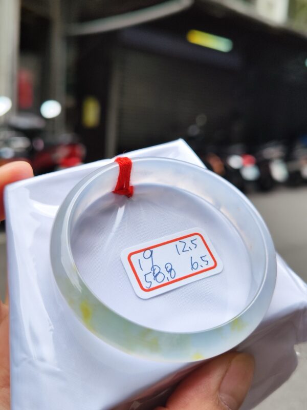 天然緬甸玉A貨 放光玻璃種飄蜜黃正圈手鐲