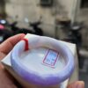 天然緬甸玉A貨 濃豔紫羅蘭春彩正圈厚庄手鐲