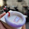 天然緬甸玉A貨 濃豔紫羅蘭春彩正圈厚庄手鐲