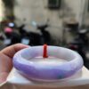 天然緬甸玉A貨 濃豔紫羅蘭春彩正圈厚庄手鐲