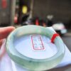 天然緬甸玉A貨 放光玻璃種飄花正圈厚庄手鐲