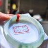 天然緬甸玉A貨 放光玻璃種飄花正圈厚庄手鐲