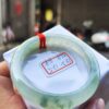 天然緬甸玉A貨 放光玻璃種飄花正圈厚庄手鐲