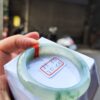 天然緬甸玉A貨 放光玻璃種飄花正圈厚庄手鐲