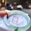 天然緬甸玉A貨 放光玻璃種飄花正圈厚庄手鐲
