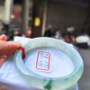天然緬甸玉A貨 放光玻璃種飄花正圈厚庄手鐲