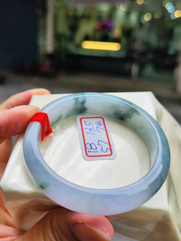 天然緬甸玉A貨  濃豔紫羅蘭正圈手鐲