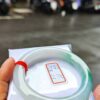天然緬甸玉A貨 (( 冰種))飄陽綠正圈圓骨手鐲