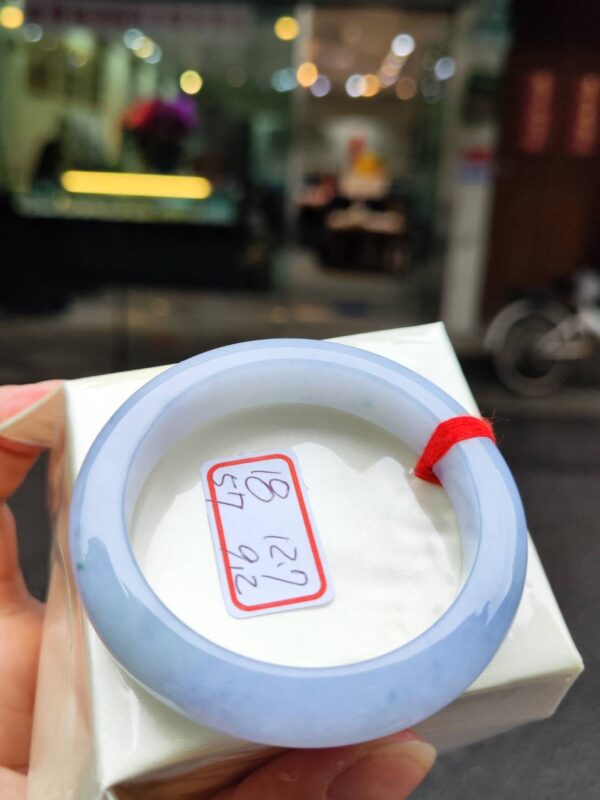天然緬甸玉A貨  芙蓉種紫羅蘭正圈厚庄手鐲