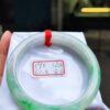 天然緬甸玉A貨 ((糯冰種))飄陽綠正圈厚庄手鐲