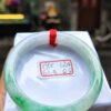 天然緬甸玉A貨 ((糯冰種))飄陽綠正圈厚庄手鐲
