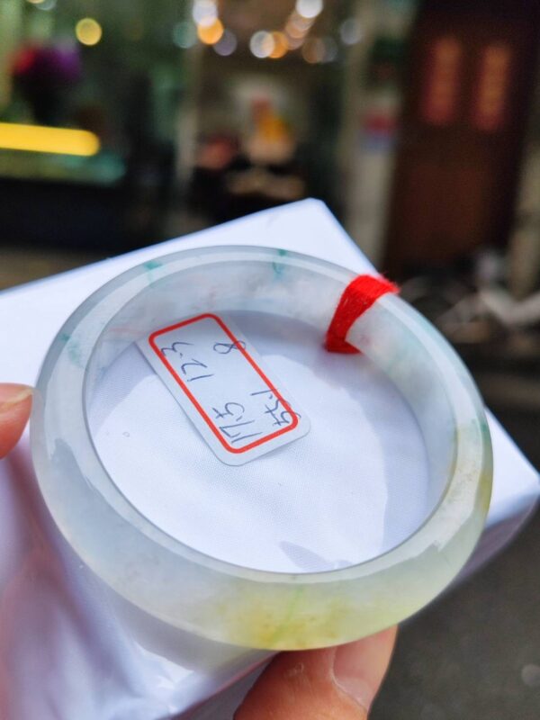 天然緬甸玉A貨 放光玻璃種飄蜜黃正圈厚庄手鐲