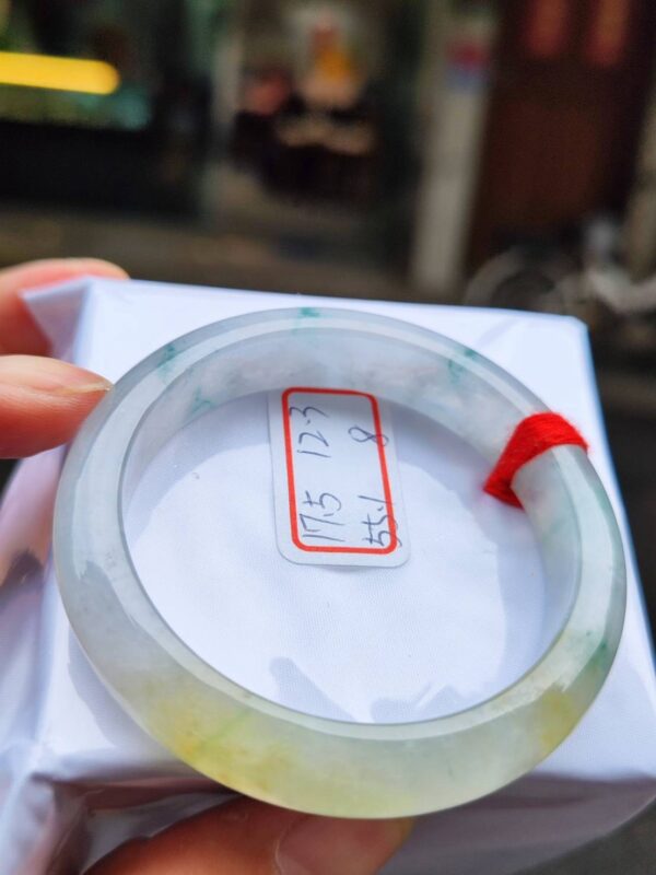 天然緬甸玉A貨 放光玻璃種飄蜜黃正圈厚庄手鐲