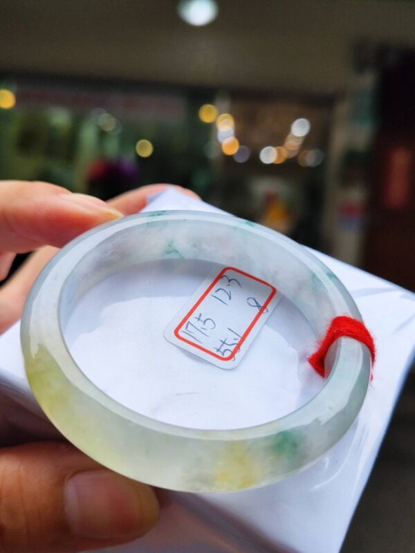 天然緬甸玉A貨 放光玻璃種飄蜜黃正圈厚庄手鐲