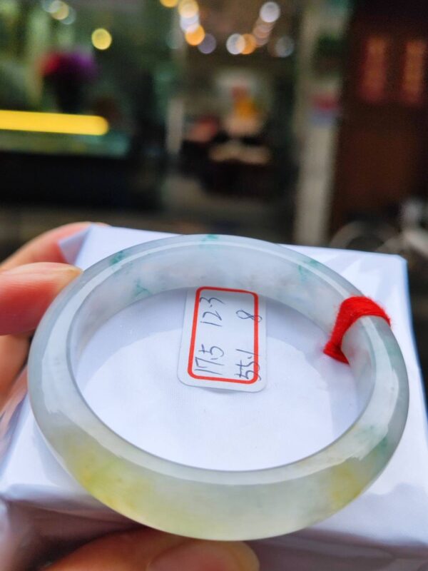 天然緬甸玉A貨 放光玻璃種飄蜜黃正圈厚庄手鐲