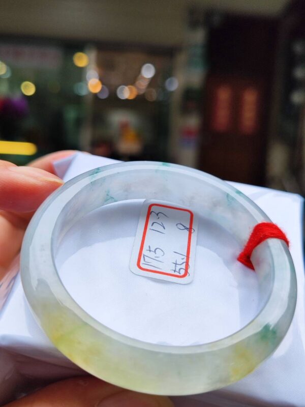 天然緬甸玉A貨 放光玻璃種飄蜜黃正圈厚庄手鐲
