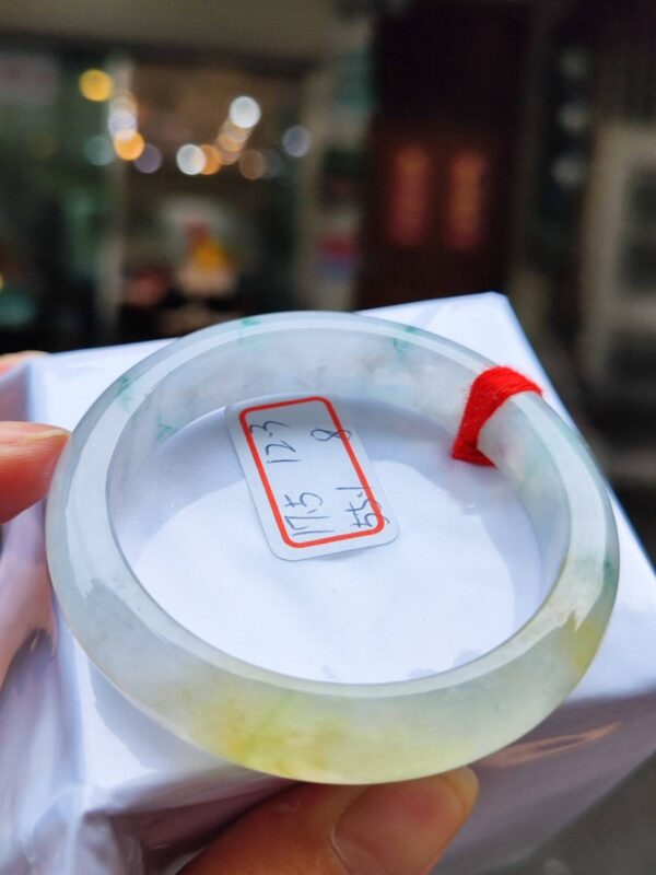 天然緬甸玉A貨 放光玻璃種飄蜜黃正圈厚庄手鐲