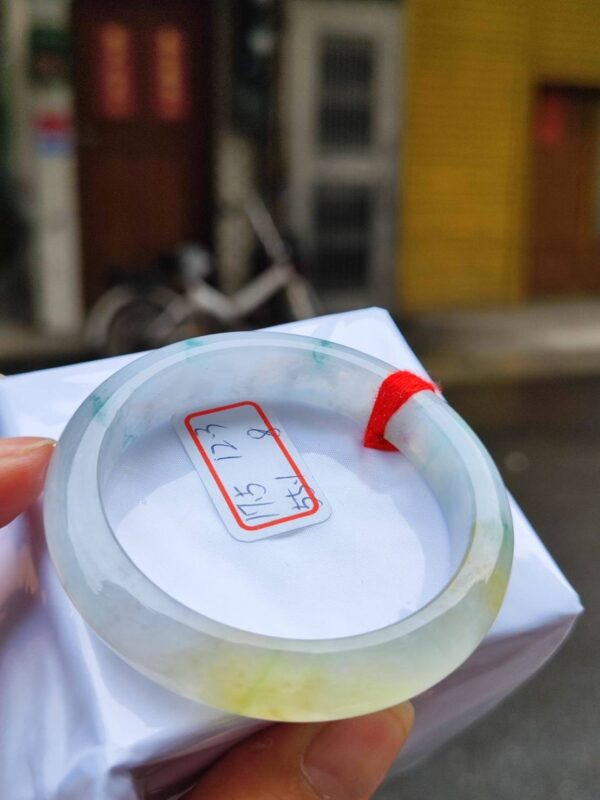 天然緬甸玉A貨 放光玻璃種飄蜜黃正圈厚庄手鐲