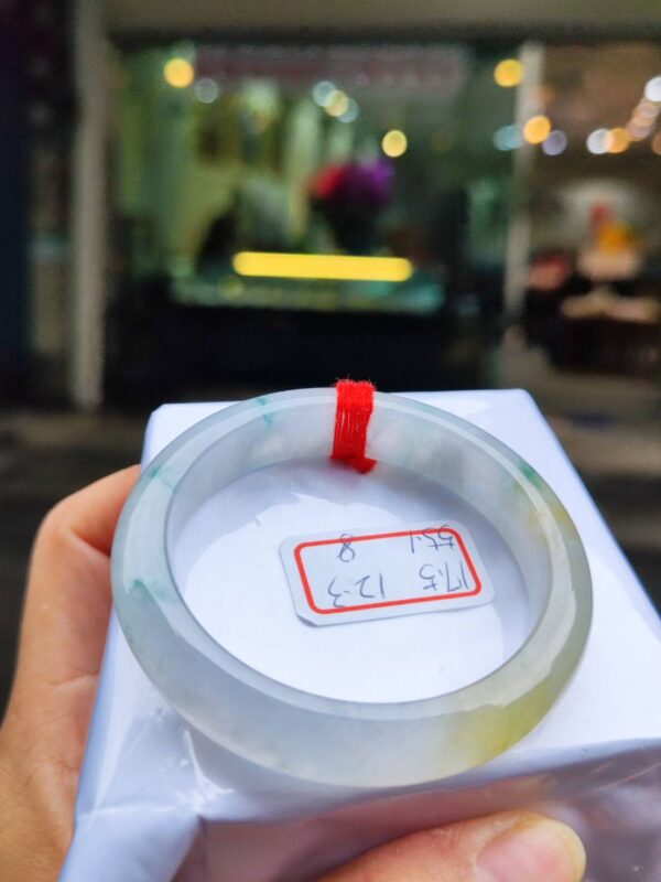 天然緬甸玉A貨 放光玻璃種飄蜜黃正圈厚庄手鐲