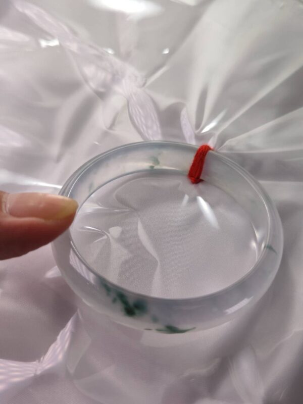 天然緬甸玉A貨 木拿頂級放光玻璃種飄花正圈手鐲