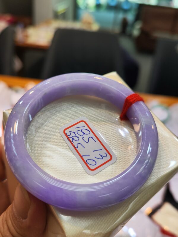 天然緬甸玉A貨 濃豔紫羅蘭正圈超級厚庄手鐲