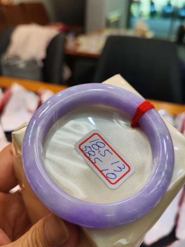 天然緬甸玉A貨 濃豔紫羅蘭正圈超級厚庄手鐲
