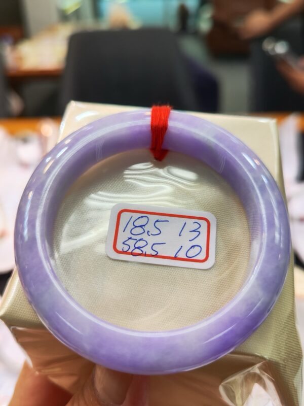 天然緬甸玉A貨 濃豔紫羅蘭正圈超級厚庄手鐲
