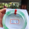天然緬甸玉A貨 頂級放光玻璃種寬版飄綠花正圈手鐲