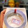 天然緬甸玉A貨 放光玻璃種紫羅蘭飄花正圈厚庄手鐲