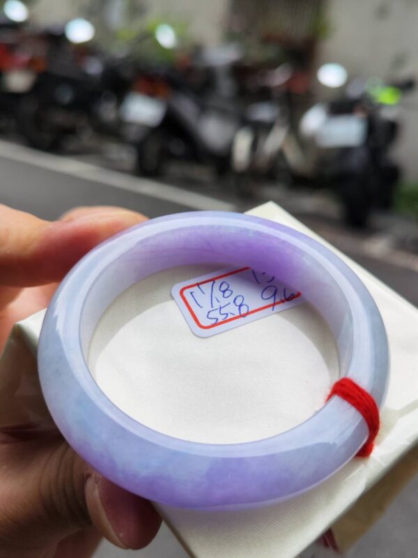 天然緬甸玉A貨 濃豔紫羅蘭正圈厚庄手鐲