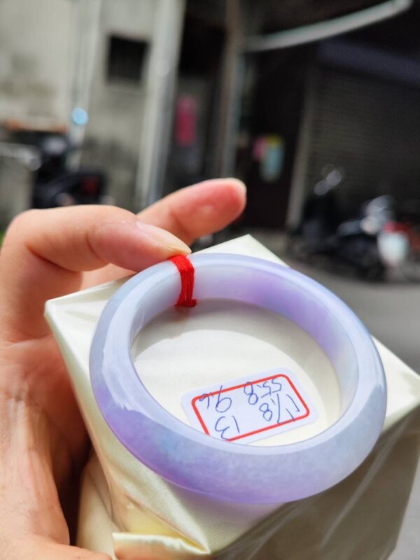 天然緬甸玉A貨 濃豔紫羅蘭正圈厚庄手鐲