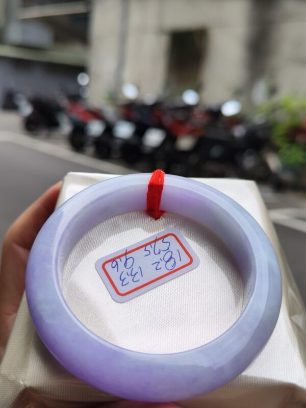 天然緬甸玉A貨 濃豔紫羅蘭正圈超級厚庄手鐲