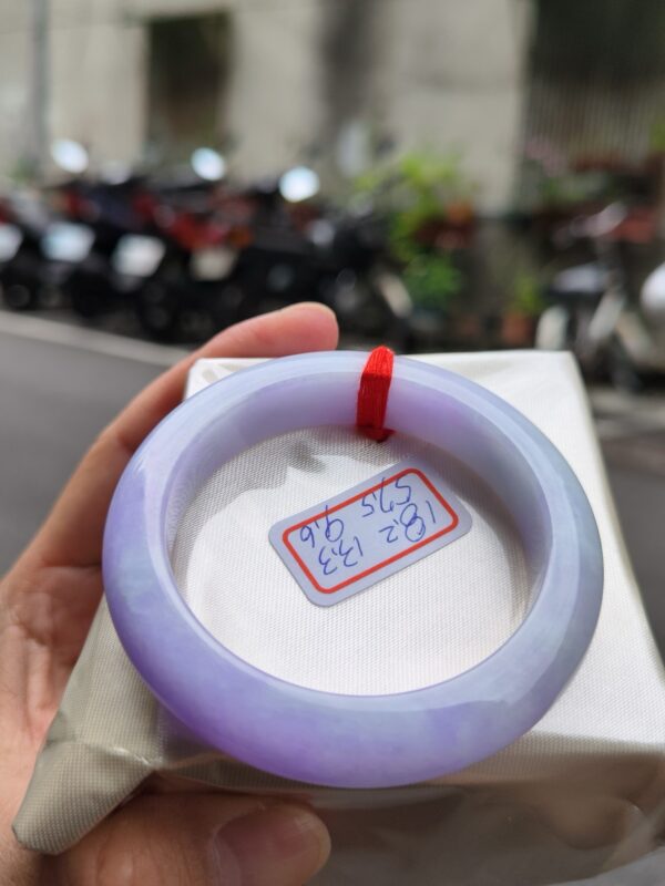 天然緬甸玉A貨 濃豔紫羅蘭正圈超級厚庄手鐲