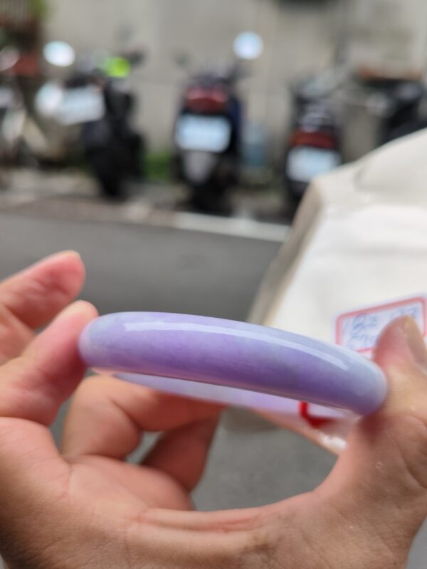 天然緬甸玉A貨 濃豔紫羅蘭正圈超級厚庄手鐲
