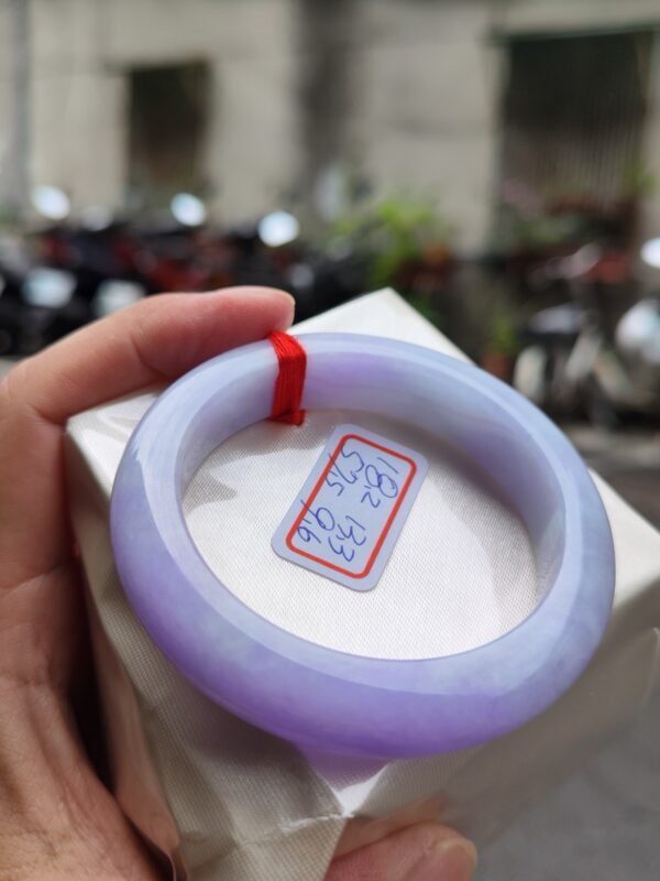 天然緬甸玉A貨 濃豔紫羅蘭正圈超級厚庄手鐲
