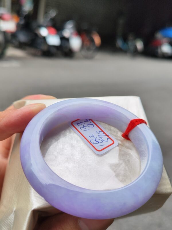 天然緬甸玉A貨 濃豔紫羅蘭正圈超級厚庄手鐲