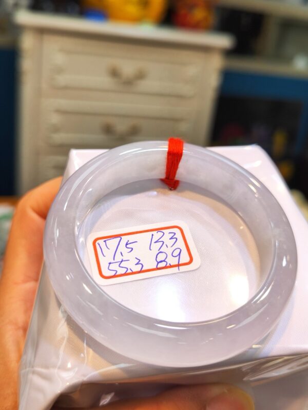 天然緬甸玉A貨 (( 玻璃種))白月光正圈超厚庄手鐲